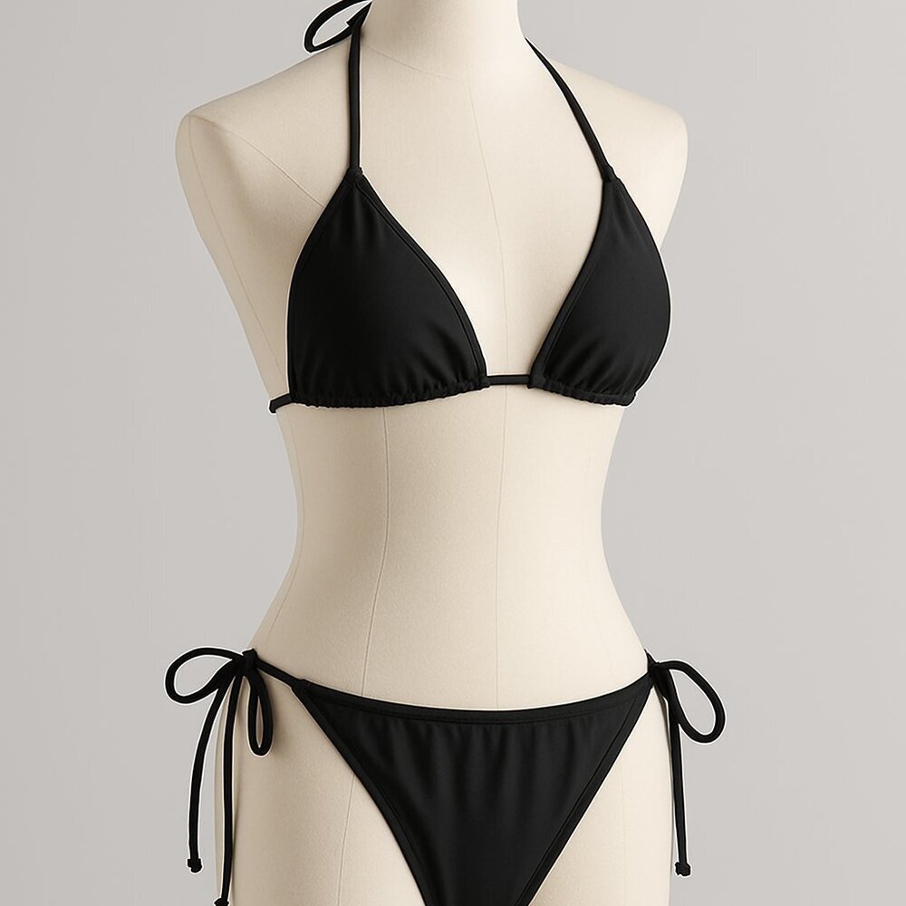 [5x$25] ⭐️ Black ruched back bikini bottoms L